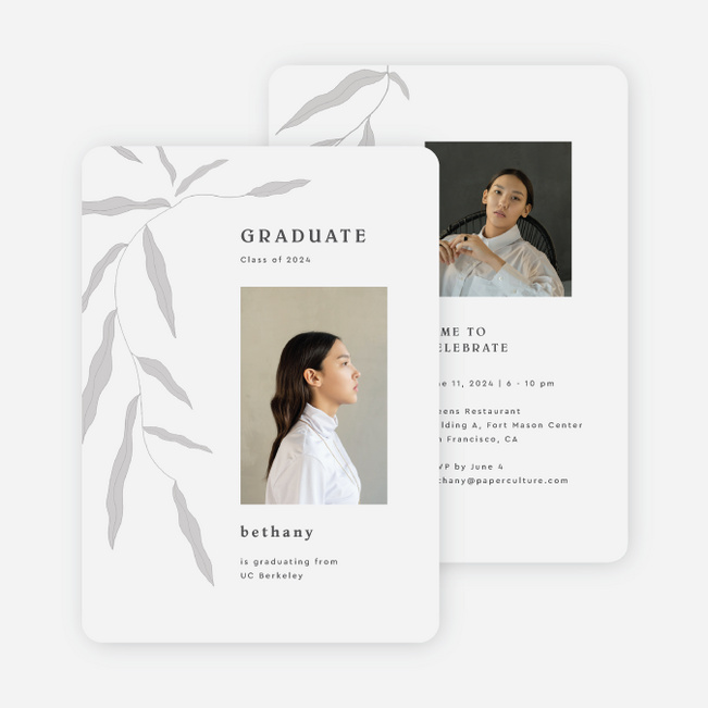 Rooted in Knowledge Graduation Announcements & Invitations - Gray