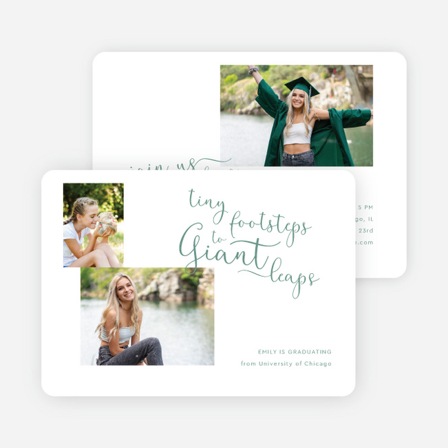 Step by Step Graduation Announcements & Invitations - Green