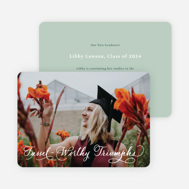 Tassel Triumphs Graduation Announcements & Invitations - Green