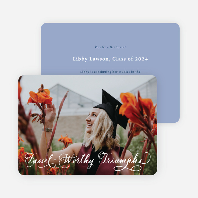 Tassel Triumphs Graduation Announcements & Invitations - Blue