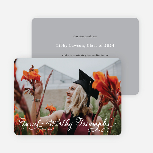 Tassel Triumphs Graduation Announcements & Invitations - Gray