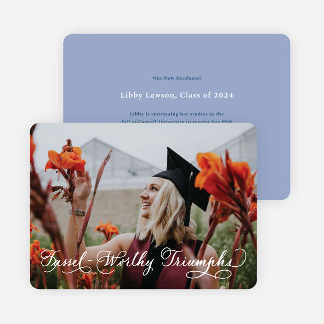 Tassel Triumphs Graduation Announcements & Invitations - Blue