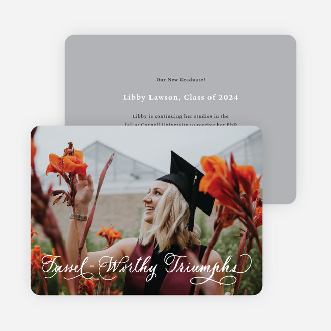 Tassel Triumphs Graduation Announcements & Invitations - Gray