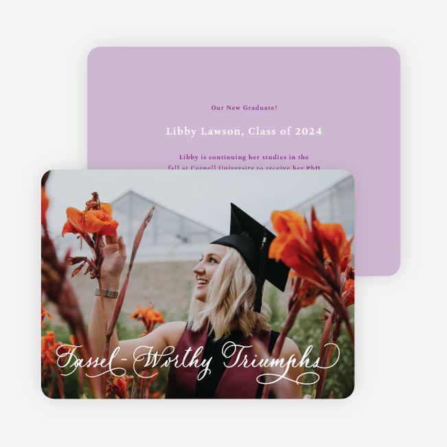 Tassel Triumphs Graduation Announcements & Invitations - Purple