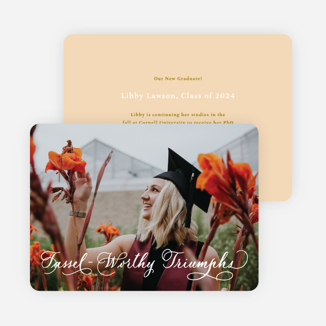 Tassel Triumphs Graduation Announcements & Invitations - Yellow