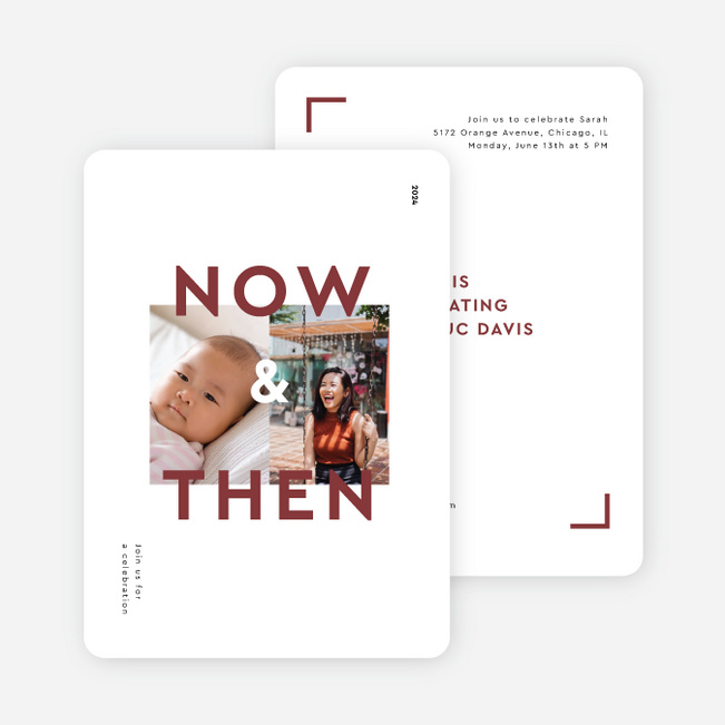 Timeless Transitions Graduation Announcements & Invitations - Red