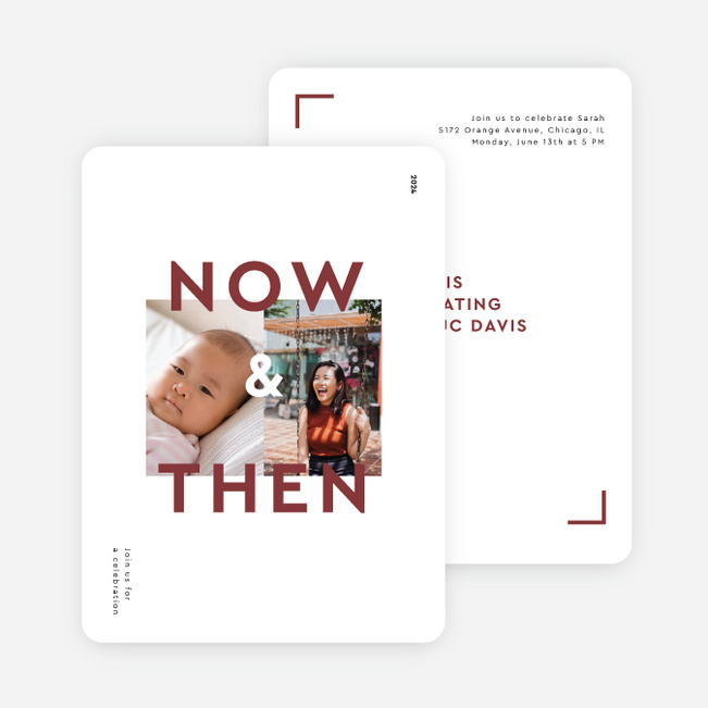 Timeless Transitions Graduation Announcements & Invitations - Red