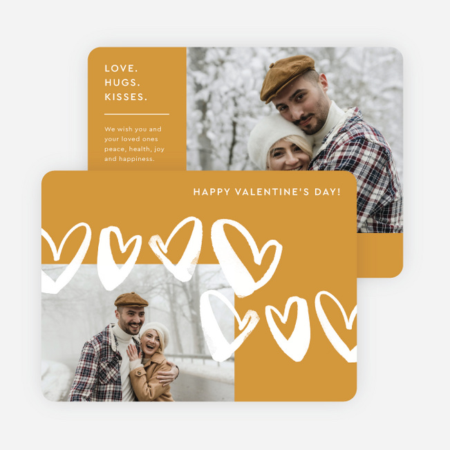 Floating Hearts Valentine’s Day Cards - Yellow