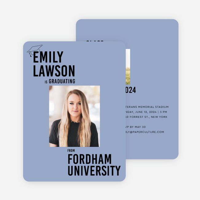Epic Narrative Graduation Announcements & Invitations - Blue