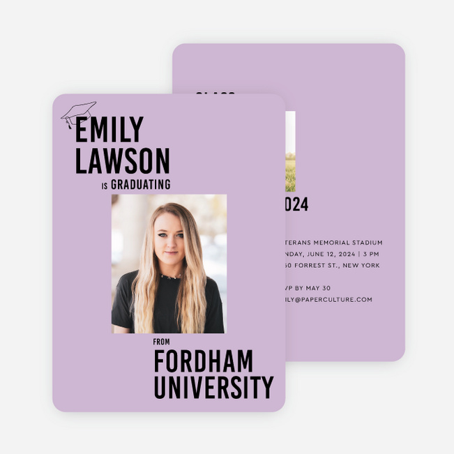 Epic Narrative Graduation Announcements & Invitations - Purple