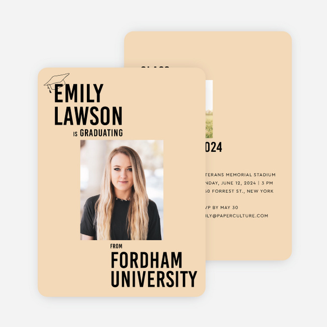Epic Narrative Graduation Announcements & Invitations - Yellow