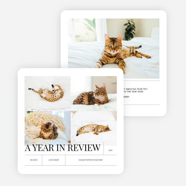 Classic Review New Year Cards and Invitations - Black