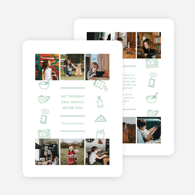 Endless Things Multi Photo Holiday Cards - Green