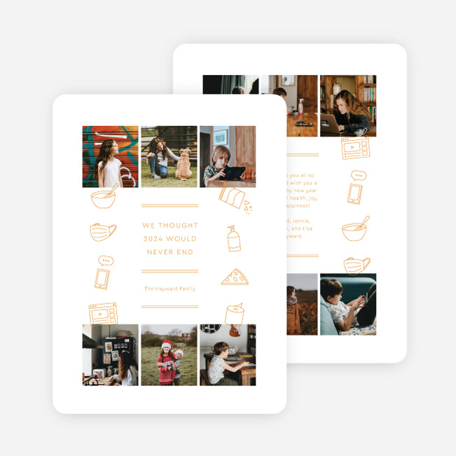 Endless Things Multi Photo Holiday Cards - Yellow