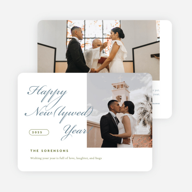 New(lywed) Cheer New Year Cards and Invitations - Gray