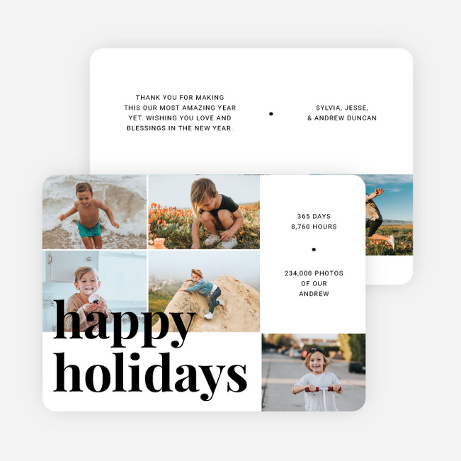 From Jan to Dec Holiday Cards and Invitations - White