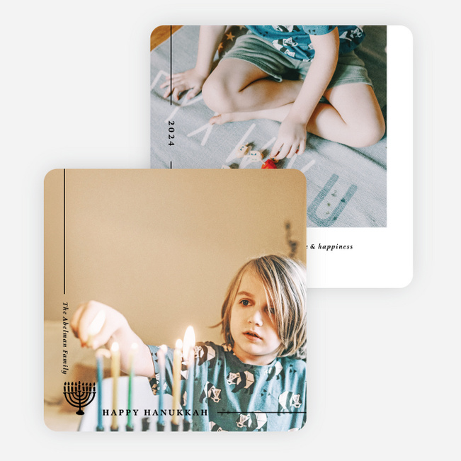 Spreading Light & Love Hanukkah Cards - Black