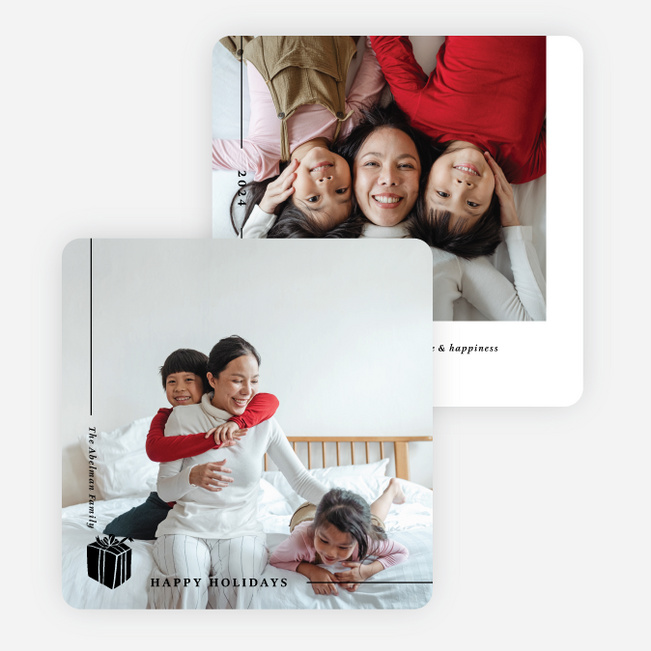 Spreading Light & Love Holiday Cards and Invitations - Black