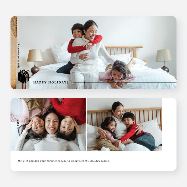 Spreading Light & Love Holiday Cards and Invitations - Black