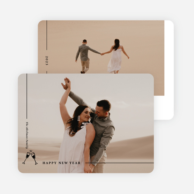 Spreading Light & Love New Year Cards and Invitations - Black