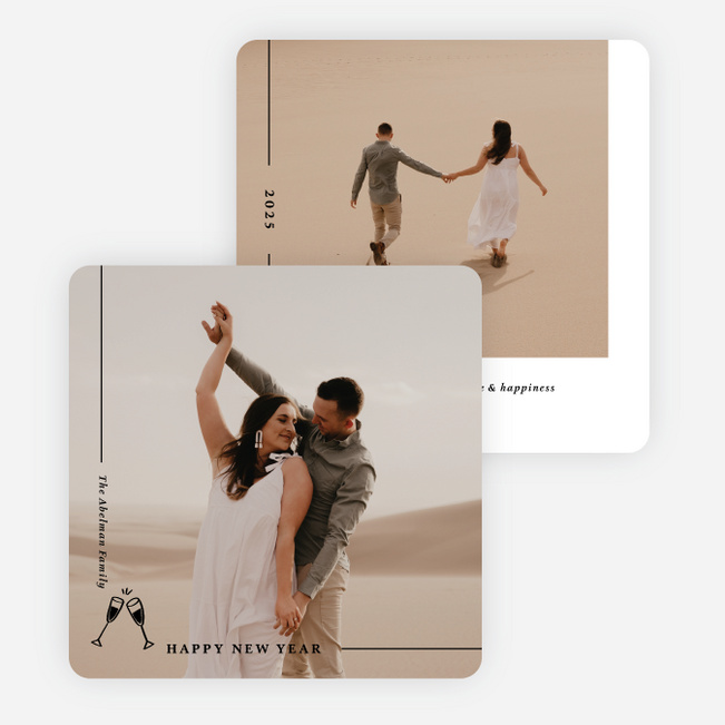 Spreading Light & Love New Year Cards and Invitations - Black