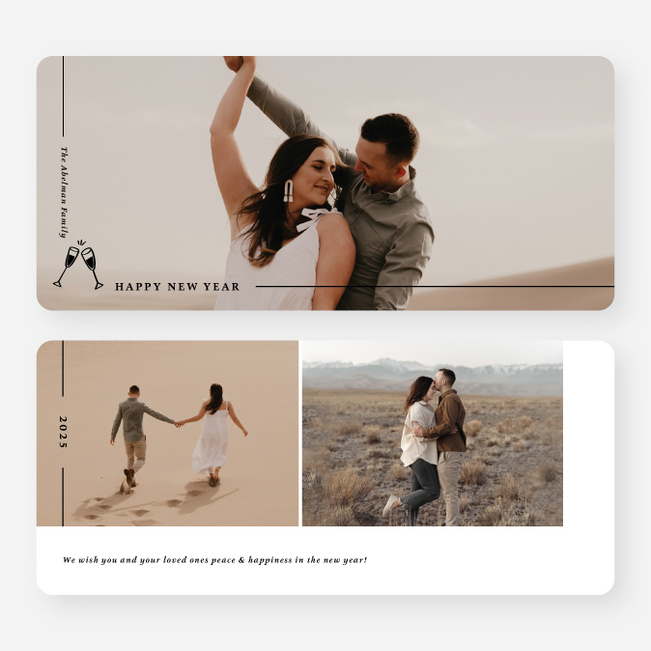 Spreading Light & Love New Year Cards and Invitations - Black