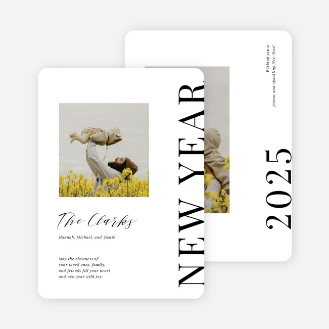 Annual Tradition New Year Cards and Invitations - White