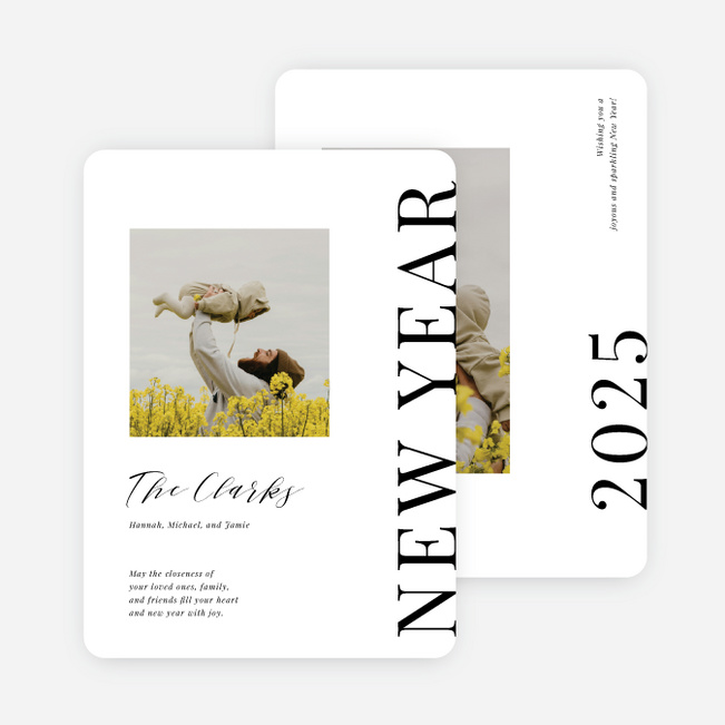 Annual Tradition New Year Cards and Invitations - White