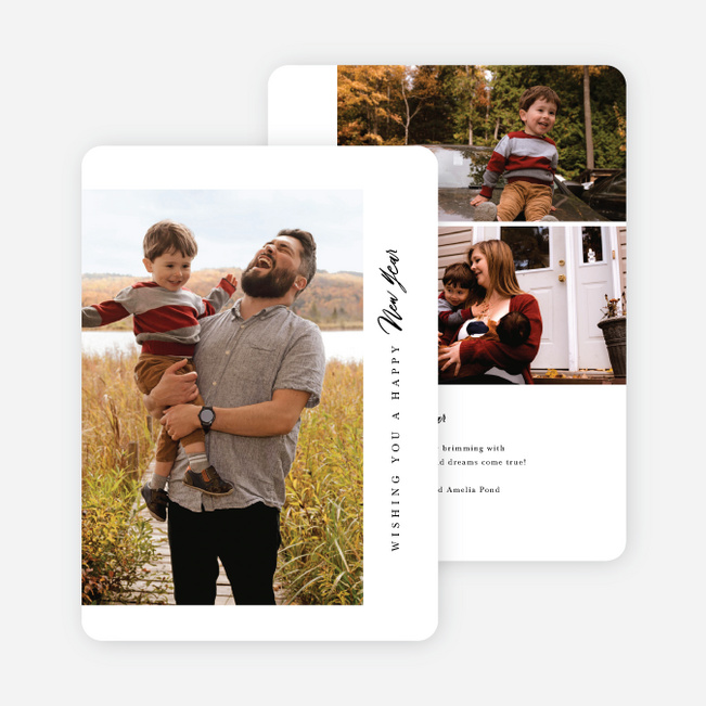 Classic Warmth New Year Cards and Invitations - White