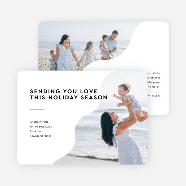 Flowing Happiness Holiday Cards and Invitations - White