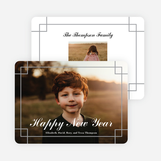 Hearth & Home New Year Cards and Invitations - White