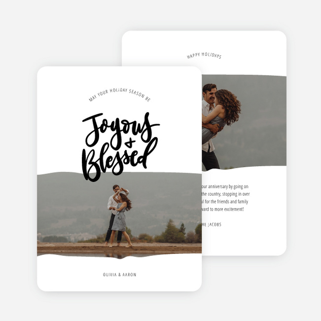 Joyful Bliss Holiday Cards and Invitations - White