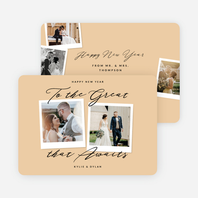 Memory Montage New Year Cards and Invitations - Yellow