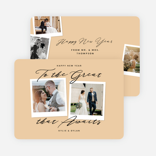 Memory Montage New Year Cards and Invitations - Yellow