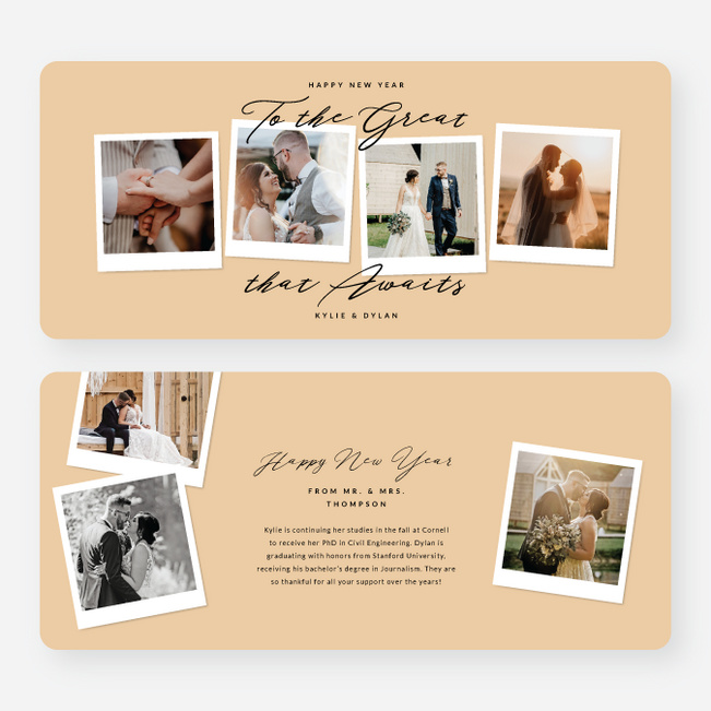 Memory Montage New Year Cards and Invitations - Yellow