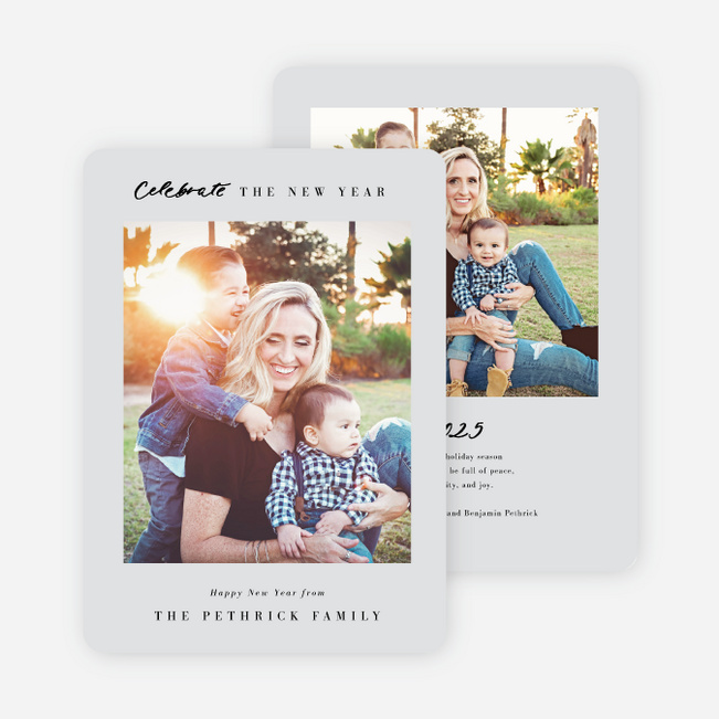 Simple Serenity New Year Cards and Invitations - Gray