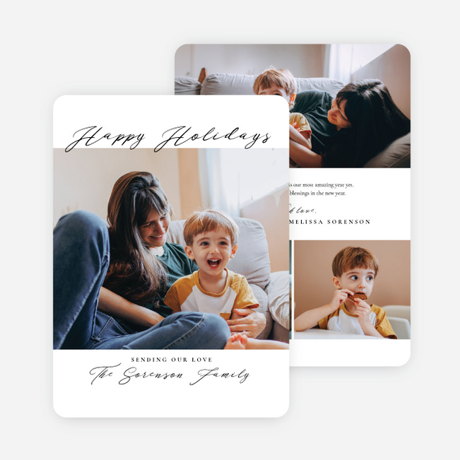 Whispered Elegance Holiday Cards and Invitations - White