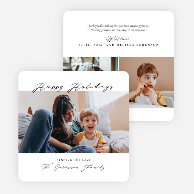 Whispered Elegance Holiday Cards and Invitations - White