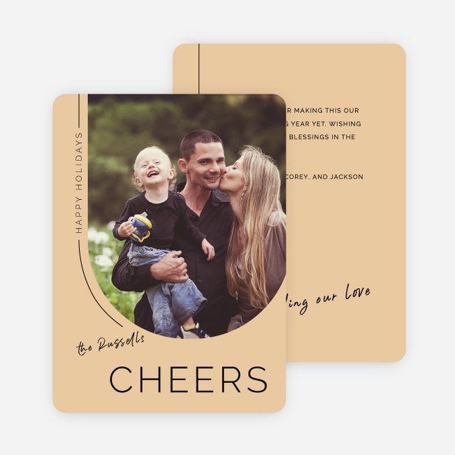 Deco Delight Holiday Cards and Invitations - Yellow