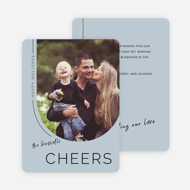 Deco Delight Holiday Cards and Invitations - Blue