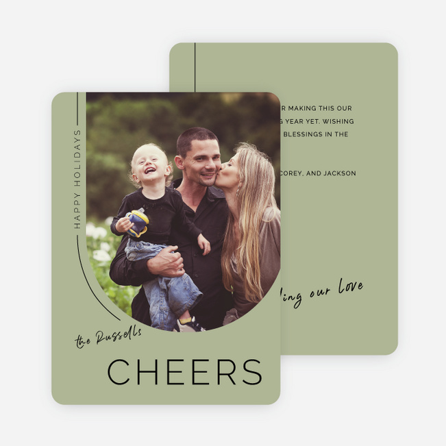 Deco Delight Holiday Cards and Invitations - Green