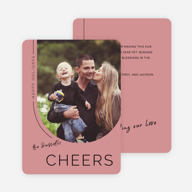 Deco Delight Holiday Cards and Invitations - Pink