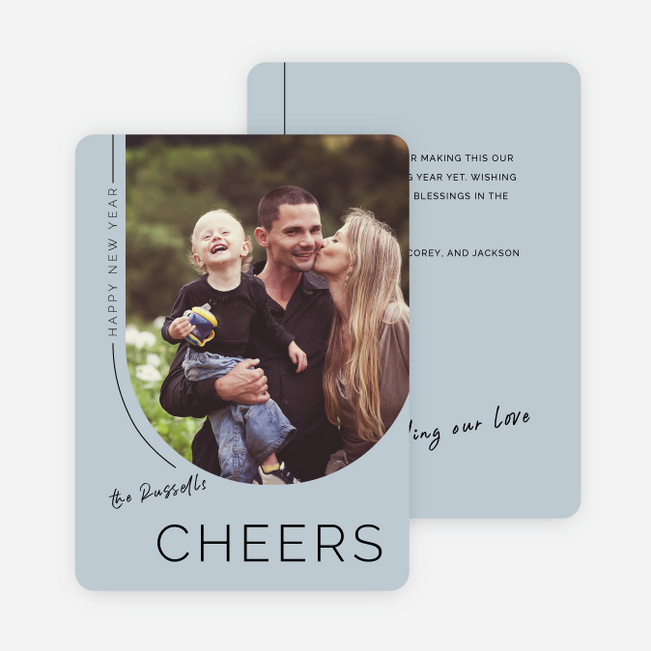 Deco Delight New Year Cards and Invitations - Blue