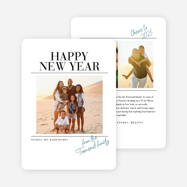 Extra Extra New Year Cards and Invitations - Blue