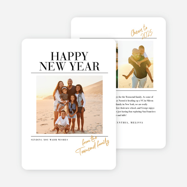 Extra Extra New Year Cards and Invitations - Yellow
