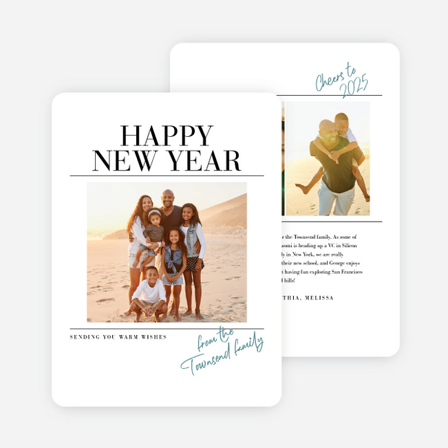 Extra Extra New Year Cards and Invitations - Blue