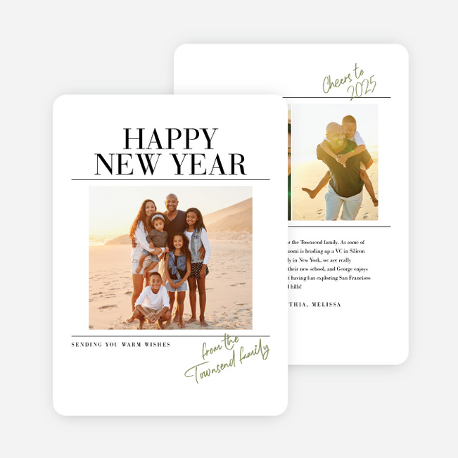 Extra Extra New Year Cards and Invitations - Green