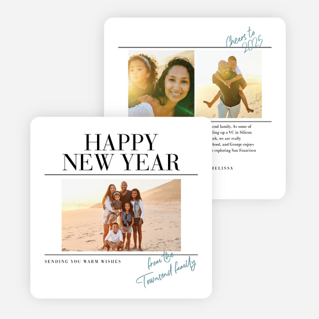 Extra Extra New Year Cards and Invitations - Blue