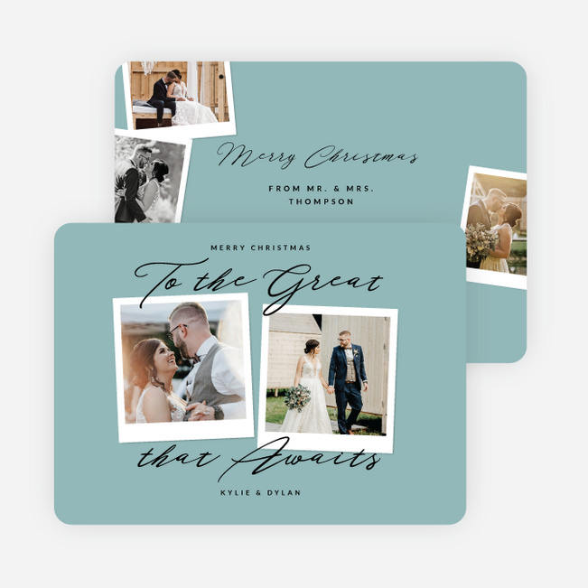 Memory Montage Christmas Cards - Blue