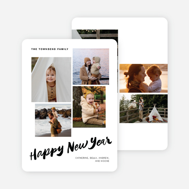 Merry Manifesto New Year Cards and Invitations - White